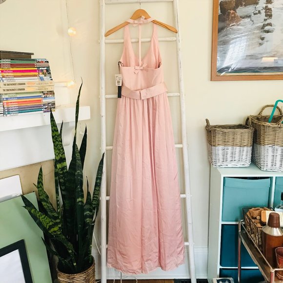 NWT Blush Vera Wang V Neck Halter Gown - Picture 9 of 11